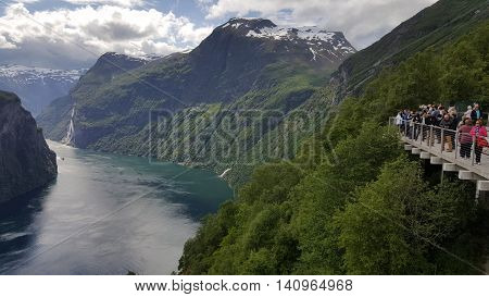Geiranger fjord View point in Norway, Scandinavia