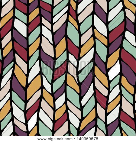Seamless Sennit Pattern. Vector Multicolored Texture