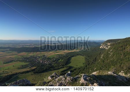 The Alps in area near Wiener Neustadt in summer sunny day