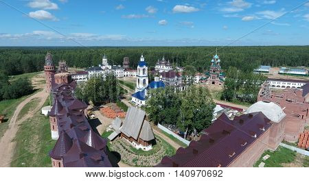 Aerial View Of Saint Nikolas Women Monastery On Solba, Yaroslavl Region, Russia
