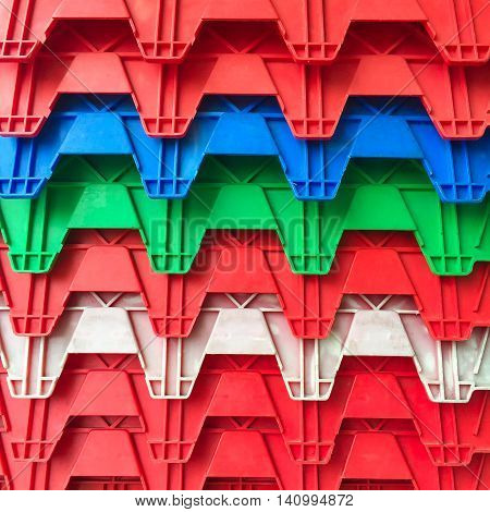 Colorful Plastic baskets for tranfer everything in supermarket.