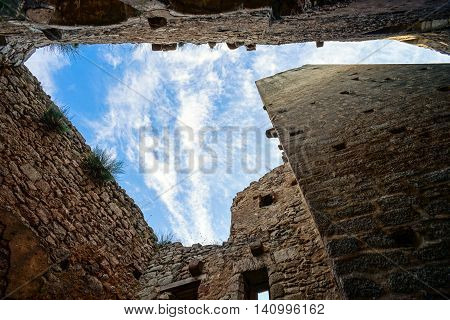 Majestic Medieval Castle Ruins On The Top Of The Hill