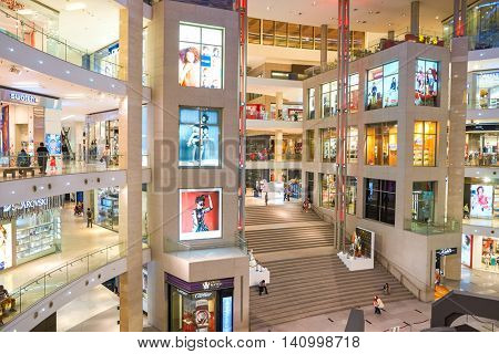 KUALA LUMPUR, MALAYSIA - CIRCA MAY, 2016: interior of a shopping center in Kuala Lumpur. Kuala Lumpur has numerous shopping centers.