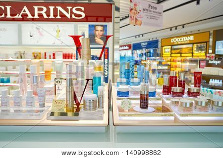 KUALA LUMPUR, MALAYSIA - CIRCA MAY, 2016: inside of a store at Kuala Lumpur International Airport. Kuala Lumpur International Airport (KLIA) is Malaysia's main international airport 
