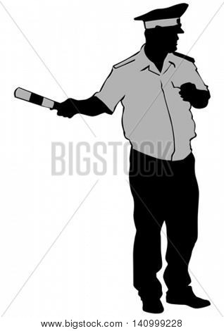 People of special police force on white background