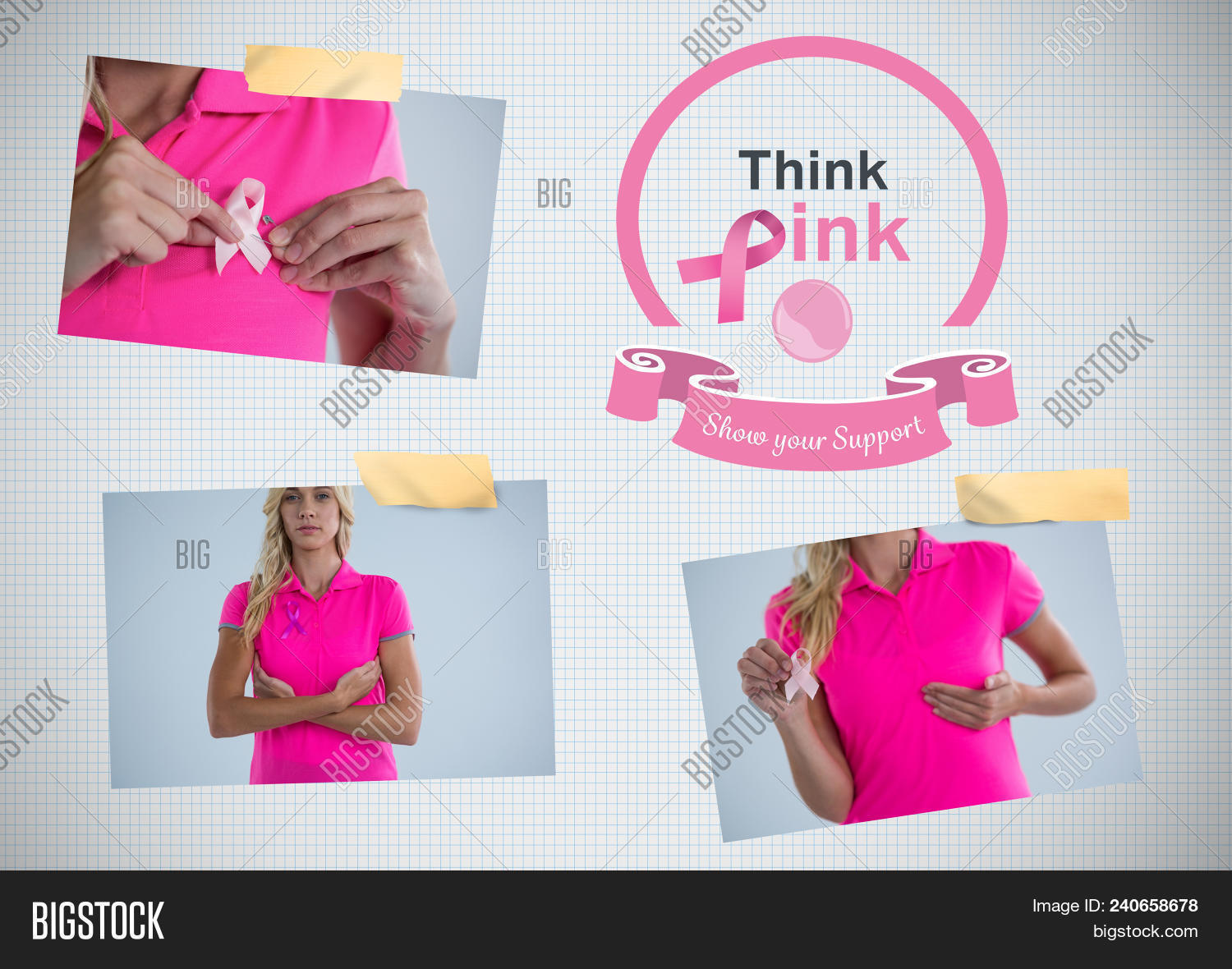 Think Pink Text Breast Image Photo Free Trial Bigstock