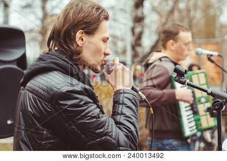 Musicians Sing Songs On The Street On Victory Day