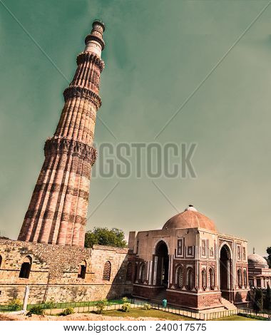 Qutub Minar Minaret In Delhi North India