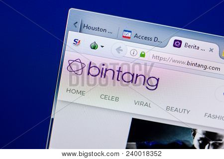 Ryazan, Russia - May 08, 2018: Bintang Website On The Display Of Pc, Url - Bintang.com