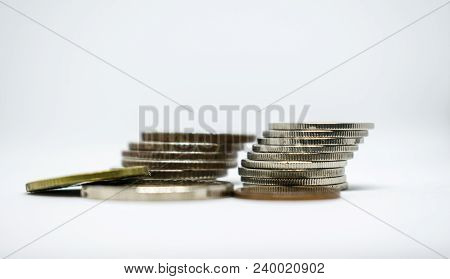 Saving Money Concept Preset By Money Putting Stack Growing Business