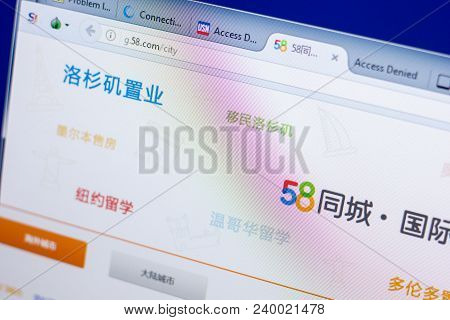 Ryazan, Russia - May 08, 2018: 58 Website On The Display Of Pc, Url - 58.com