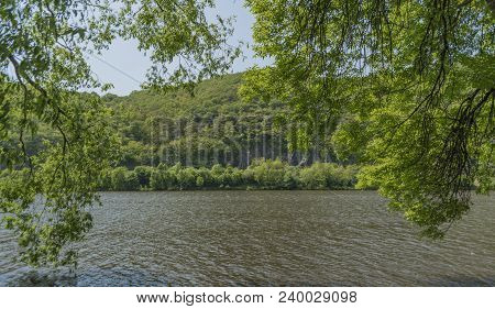 Valley Of River Labe Near Sebuzin Village In Spring Sunny Nice Day