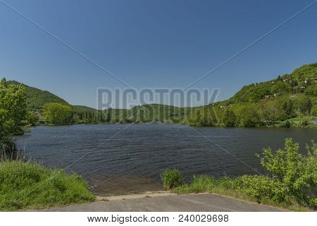 Valley Of River Labe Near Sebuzin Village In Spring Sunny Nice Day