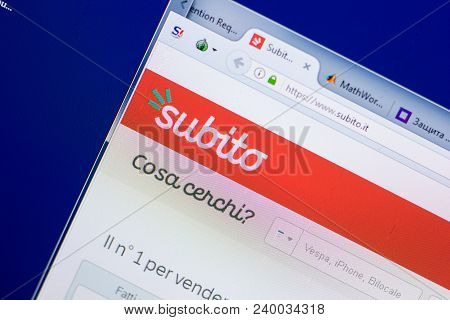 Ryazan, Russia - May 08, 2018: Subito Website On The Display Of Pc, Url - Subito.it