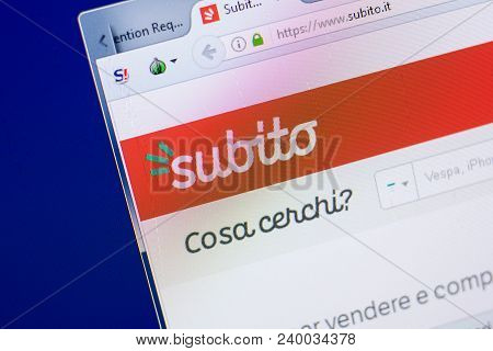 Ryazan, Russia - May 08, 2018: Subito Website On The Display Of Pc, Url - Subito.it