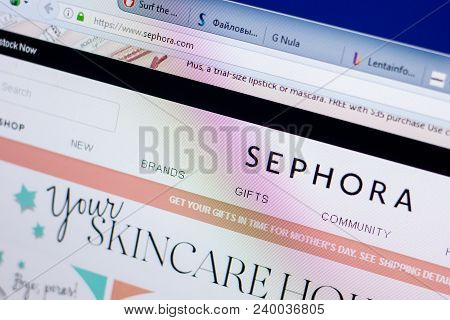 Ryazan, Russia - May 08, 2018: Sephora Website On The Display Of Pc, Url - Sephora.com