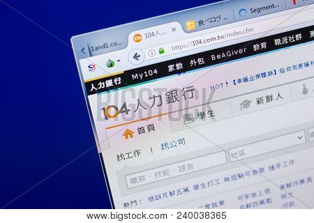 Ryazan, Russia - May 08, 2018: 104 Website On The Display Of Pc, Url - 104.com.tw