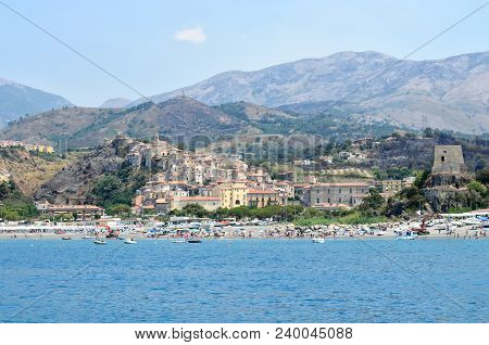 Panoramic View Of The City Of Scalea, Calabria, South Of Italy
