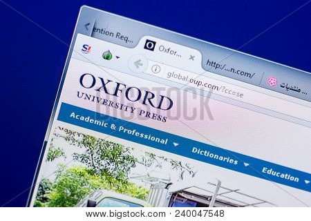 Ryazan, Russia - May 08, 2018: Oup Website On The Display Of Pc, Url - Oup.com