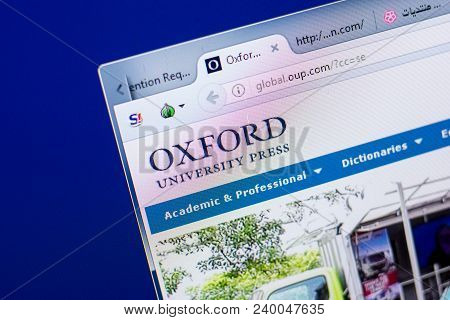 Ryazan, Russia - May 08, 2018: Oup Website On The Display Of Pc, Url - Oup.com