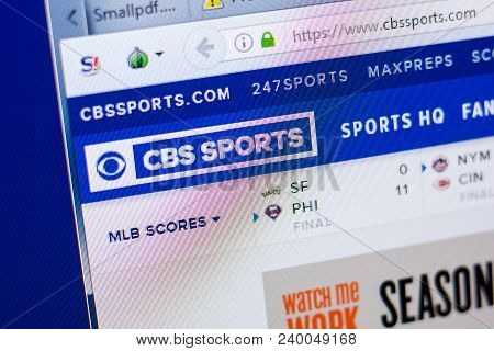 Ryazan, Russia - May 08, 2018: Cbssports Website On The Display Of Pc, Url - Cbssports.com
