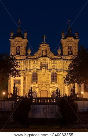 Guimaraes, Portugal - Circa April 2018: View At The Monastary Of Santa Marinha Da Costa In Guimaraes