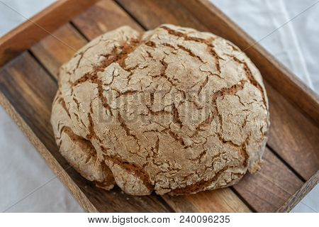 Home Made Rye Bread On A Table