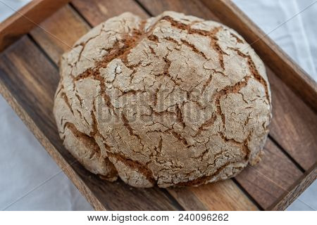 Home Made Rye Bread On A Table