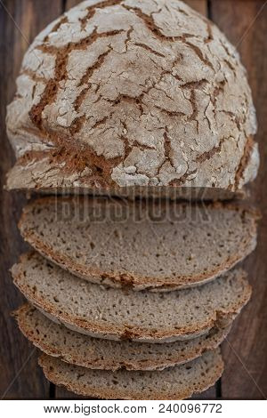 Home Made Rye Bread On A Table