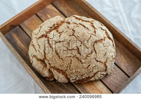 Home Made Rye Bread On A Table