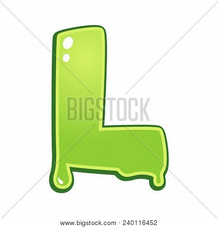 Slimy Font Type Letter L Isolated On White
