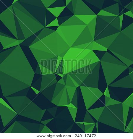 Polygonal Background In Siny Dark Forest Green Texture Perfect For Luxury Brands, Website Background