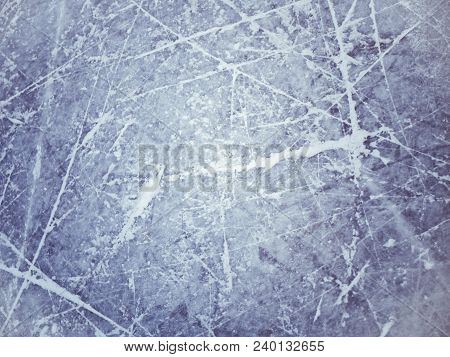 Abstract Ice Taxture Background In The Hockey Rink