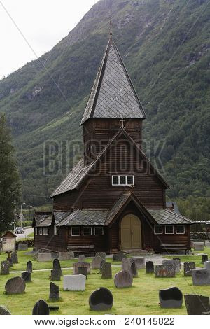 The 13th Century Old Roldal Stave Church (roldal Stavkyrke)
