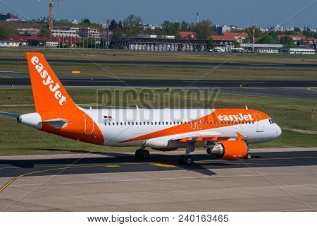 Berlin Germany - April 21. 2018: Easyjet Airbus A320 At Berlin Tegel Airport