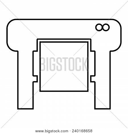 Plotter Icon Black Color Vector Illustration Flat Style Outline