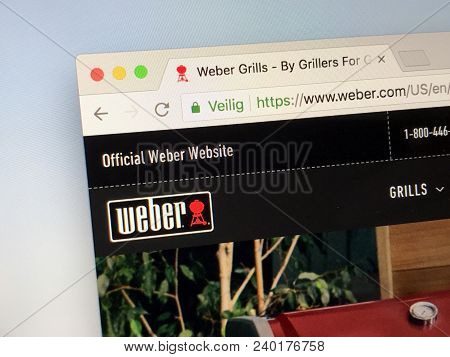 Almere, Netherlands - May 11, 2018: Official Website Of Weber.com. The Weber Stephen Products Llc Is
