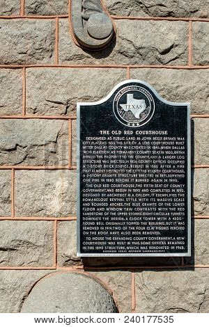 Dallas, Texas - May 7, 2018: View Of Old Red Museum, Formerly Dallas County Courthouse In Dallas, Te