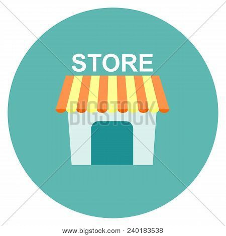 Store Icon Flat. Illustration Isolated On White Background. Stock Flat Vector Illustration.