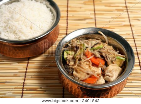 ข้าวไก่ผัดพื้นหลัง