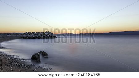 Croatian Sunset In Podgora, Makarska Riviera, Dalmatia, Croatia
