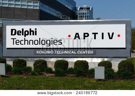 Kokomo - Circa May 2018: Delphi Automotive Ctc Building. Delphi Is Now Two Companies: Delphi Technol