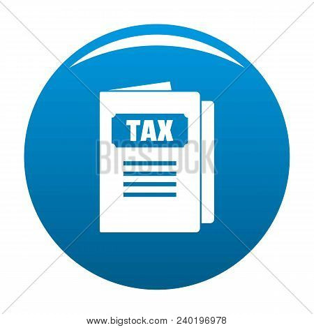 Tax Icon. Simple Illustration Of Tax Vector Icon For Any Design Blue