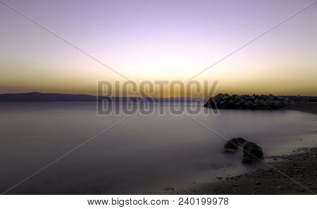 Croatian Sunset In Podgora, Makarska Riviera, Dalmatia, Croatia