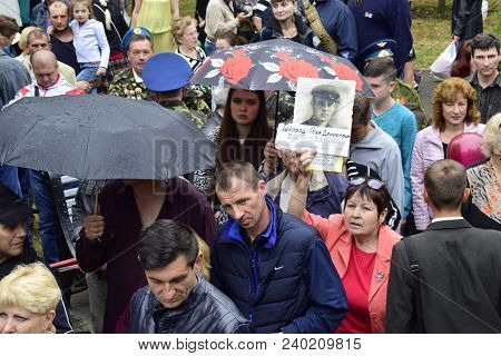 Ukraine, Kiev - 05.9.2016: People Celebrate The Day Of Victory In The Streets Of The City, A Militar