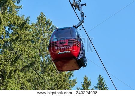 Braunlage, Germany - April 29, 2018: Cable Car At Wurmberg Near Braunlage In The Harz National Park.