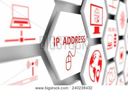 Ip Address Concept Cell Blurred Background 3d Illustration