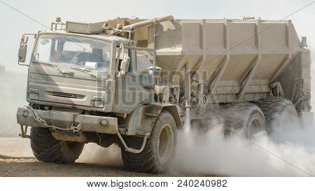Truck - The Vehicle At Work On Construction Site