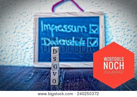 Building Blocks With Dsgvo In English Gdpr (general Data Protection Regulation) And Impressum Datens