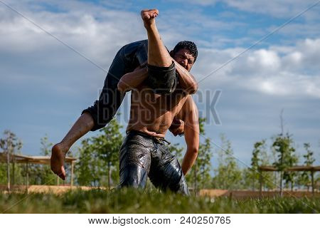 Istanbul/ Turkey -11.05.2018 : Etnosp Culture Festival - Yenikapi Square (yagli Gures / Oil Wrestlin